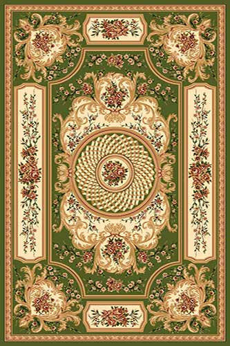 OLIMPOS 21 Зеленый Коллекция российских ковров «Олимпос» - это разнообразный дизайн и формы.  Высота ворса 11 мм. Количество ворсовых точек на кв.м.: 281600. Состав Хитсэт 100%. Вес м2: 2200 г.  Цена за м2: